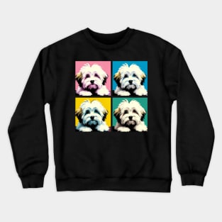 Pop Retro Coton de Tulear Art - Cute Puppy Crewneck Sweatshirt